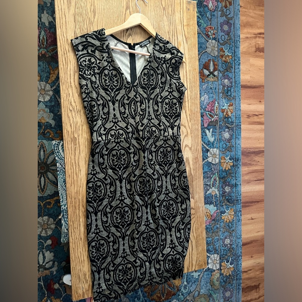 Black and gray sparkly patterned dress